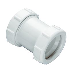 Plumb Pak PP55-4W Sink Drain Coupling, 1-1/2 in, Slip Joint, Polypropylene, White 