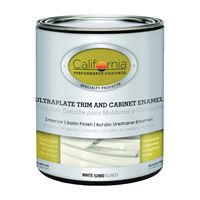 California Paints 52911-4-E Cabinet/Door and Trim Paint, Water Base, Satin Sheen, White, 1 qt, Can 
