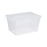 Sterilite 16598008 Storage Box, 56 qt Capacity, Plastic, Clear/White, Pack of 8 