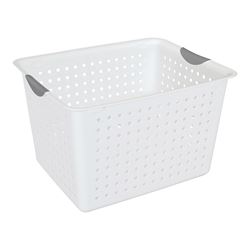 Sterilite Ultra 16288006 Storage Basket, 2 cu-ft Capacity, Plastic, White 6 Pack 
