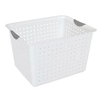 Sterilite Ultra 16288006 Storage Basket, 2 cu-ft Capacity, Plastic, White, Pack of 6 