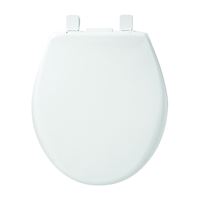 Mayfair 87SLNL 000 Toilet Seat, Round, Plastic, White, Precision Seat Fit, Adjustable, Whisper Close Hinge 