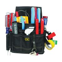 CLC Tool Works Series 1503 Pouch, 9-Pocket, Polyester, Black, 6 in W, 9 in H, 3 in D 