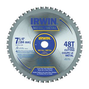 Irwin 4935555 Blade, 7-1/4 in Dia, 5/8 in Arbor, 48-Teeth, Carbide Cutting Edge