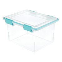 Sterilite 19334304 Gasket Box, Plastic, Blue Aquarium/Clear, 18-1/2 in L, 14-7/8 in W, 11-1/8 in H, Pack of 4 