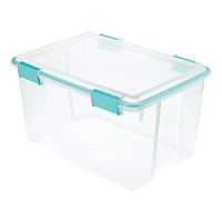 Sterilite 19344304 Gasket Box, Plastic, Blue Aquarium/Clear, 22-1/2 in L, 16 in W, 12-3/4 in H, Pack of 4 