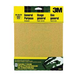3M 9005 Sandpaper Sheet, 11 in L, 9 in W, Aluminum Oxide Abrasive, Paper Backing 