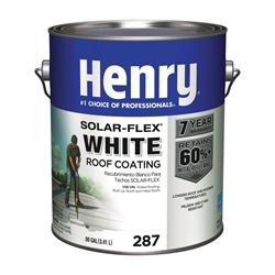 Henry HE287SF046 Elastomeric Roof Coating, White, 0.9 gal Pail, Cream 4 Pack 