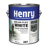 Henry HE287SF046 Elastomeric Roof Coating, White, 0.9 gal Pail, Cream, Pack of 4 