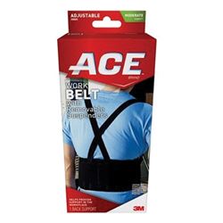 ACE 208605 Work Belt, 48 in Waist, Latex/Nylon/Polyester, Black 