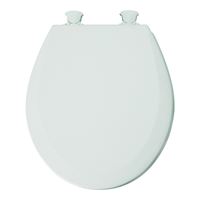 Mayfair 41ECDG-000 Toilet Seat, Round, Wood, White, Twist Hinge 