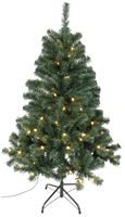 Santas Forest 61947 Sheared Tree, 4-1/2 ft H, Noble Fir Family, 120 W, LED Bulb, Clear Light 
