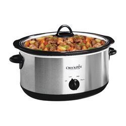Crock-Pot SCV700-SS Slow Cooker, 7 qt Capacity, 270 W, Manual Control, Stainless Steel, Silver 