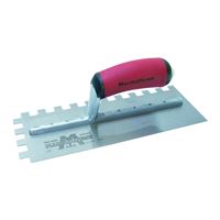 Marshalltown 775SD Trowel, 11 in L, 4-1/2 in W, Square Notch, Curved Handle 