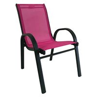 Seasonal Trends 50482 Kiddy Stack Chair, 2 to 6 Years, Textilene 2x1, Bright Pink, 23.03 in OAH 