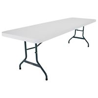 Lifetime Products 2980 Folding Table, Steel Frame, Polyethylene Tabletop, Gray/White 