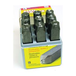 CH Hanson 20541 Number Stamp Set, 9-Piece, Steel, Specifications: 1/8 in Character, 1/4 x 2-3/8 in Shank 