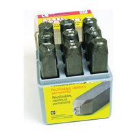 CH Hanson 20581 Number Stamp Set, 9-Piece, Steel, Specifications: 1/4 in Character, 3/8 x 2-5/8 Shank 