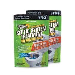 Instant Power 1852 Septic System Treatment, Powder, Light Brown, Characteristic, Weak, 2 oz Pack 