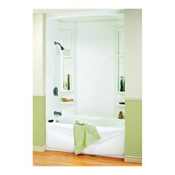 MAAX Finesse Series 101595-000-129 Bathtub Wall Kit, 33-1/2 in L, 61 in W, 80 in H, Polystyrene, Glue Up Installation 