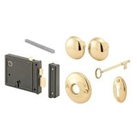 Prime-Line E 2478 Lockset, Skeleton Key, Brass, 3-3/8 in Backset 