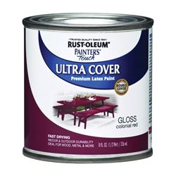 Rust-Oleum 1964730 Enamel Paint, Water, Gloss, Colonial Red, 0.5 pt, Can, 120 sq-ft Coverage Area 