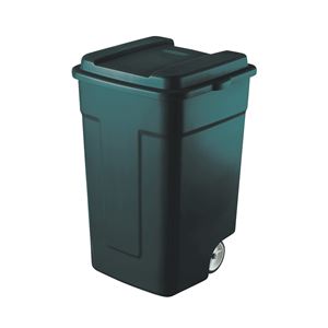 Rubbermaid FG285100EGRN Trash Can, 50 gal Capacity, Plastic, Green, Snap-Fit Lid Closure 4 Pack