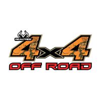 Realtree RT-4X4-XTBLZ Decal, 4X4 OFF ROAD in Realtree Xtra Blaze Camo, Vinyl Adhesive, Pack of 6 
