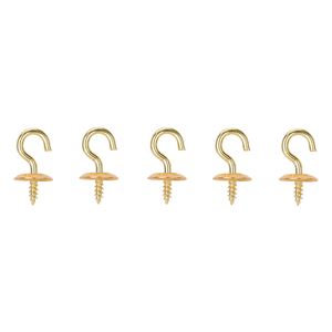 ProSource Cup Hook, 3/16 in Opening, 2.5 mm Thread, 3/4 in L, Brass, Brass