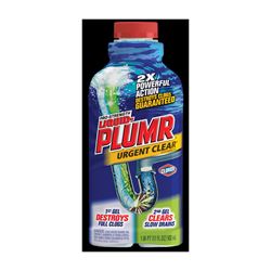 Liquid-Plumr 30548 Clog Remover, Liquid, Clear/Pale Yellow, Bleach, 17 oz Bottle 