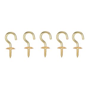 ProSource Cup Hook, 5/16 in Opening, 3 mm Thread, 1-1/8 in L, Brass, Brass