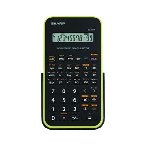 Sharp EL501XBGR Scientific Calculator, Battery, 10 Display, LCD Display, Black/Green