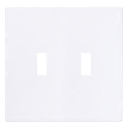 Eaton Wiring Devices PJS2W Wallplate, 4-7/8 in L, 4.94 in W, 2 -Gang, Polycarbonate, White, High-Gloss 