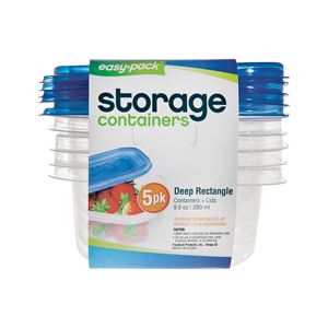 Easy Pack 8061 Storage Container, 9.25 oz Capacity, Plastic, Pack of 6