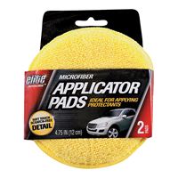 Elite Auto Care 8906 Applicator Pad, 4-3/4 in, Microfiber Cloth, Yellow, Pack of 3 
