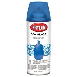 Krylon K09058000 Spray Glass Spray Paint, Sea Glass, Cornflower, 12 oz, Aerosol Can 