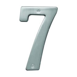 Hy-Ko Prestige Series BR-51SN/7 House Number, Character: 7, 5 in H Character, Nickel Character, Solid Brass, Pack of 3 