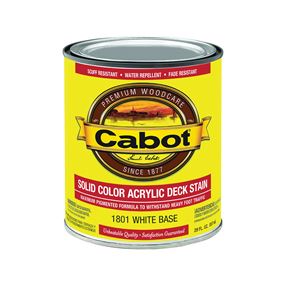 Cabot 140.0001801.005 Decking Stain, Low-Lustre, White, Liquid, 1 qt