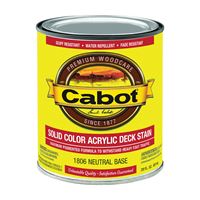 Cabot 1800 Series 140.0001806.005 Decking Stain, Low-Luster, Neutral Base, Liquid, 1 qt, Can 