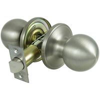 ProSource T3P30V-PS Passage Door Lockset, Knob Handle, Metal, Satin Nickel, 2-3/8 to 2-3/4 in Backset, 44 x 57 mm Strike 