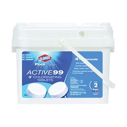 Clorox POOL & Spa ACTIVE99 22425CLX Chlorinating Tablet, Solid, Chlorine, 25 lb 
