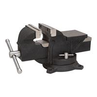 Vulcan JL25012 Bench Vise, 5 in Jaw Opening, 3/8 in W Jaw, 2.5 in D Throat, Cast Iron Steel, Serrated Jaw 