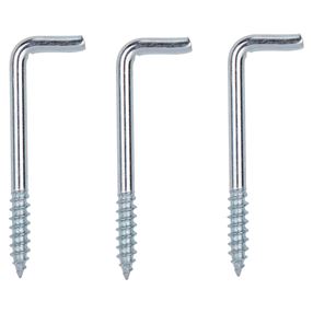 ProSource Screw Hook, 5/8 in Opening, 5.3 mm Thread, 2-5/8 in L, Steel, Zinc