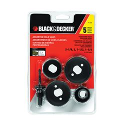 Black+Decker 71-120 Hole Saw Kit, 5-Piece, Steel 