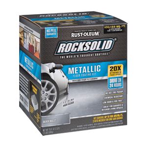 Rust-Oleum 286893 Floor Coating Kit, High-Gloss, Silver, Particulate Solid, 70 oz