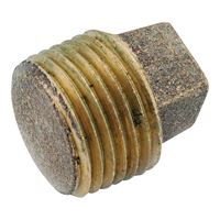 Anderson Metals 738114-20 Solid Pipe Plug, 1-1/4 in, IPT, Brass 