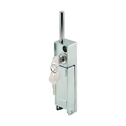 Prime-Line U 9997 Patio Door Lock, Different Key, Die-Cast Aluminum, Aluminum, 3/16, 1/8, 1/4 in Thick Door 