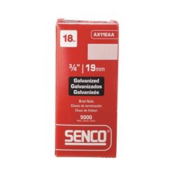 Senco AX11EAA Nail, 3/4 in L, 18, Steel, Electro-Galvanized, Brad, Medium Head, Smooth Shank 