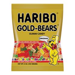 Haribo HGB12 Jelly Candy, Assorted Fruits Flavor, 5 oz Bag, Pack of 12 