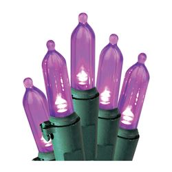 Hometown Holidays U10E406H Light Set, Christmas, 120 V, 4.8 W, 50-Lamp, LED Lamp, Purple Lamp, 13.58 ft L 